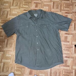 Large grey L.L. Bean short sleeve button up